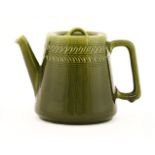 A Linthorpe Pottery teapot,with an incised band, impressed 'Linthorpe 798',13.5cm high