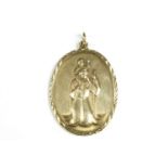 A 9ct gold St Christopher pendant, with diamond cut border9.79g