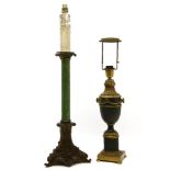 Two classical design table lamps, 80cm highest (2)