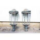 A pair of Victorian gas lanterns, of octagonal form, 85 cm high