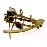 A brass sextant and case,by Gilbert & Sons, London, the case, probably matching, with a 'T.