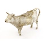 A Continental silver cow creamer, marked for I F and Son Ltd., stamped 925, and import marks for