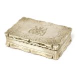 Of Livery Company and Masonic interest: a Victorian silver snuff box,E Smith, Birmingham 1850,of