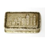 A silver castle top vinaigrette,Joseph Taylor and John Perry, Birmingham, probably 1835,the cover