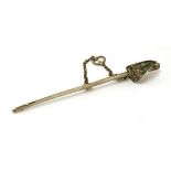 A Victorian novelty silver letter opener,possibly by James Dixon & Sons,modelled as a naval