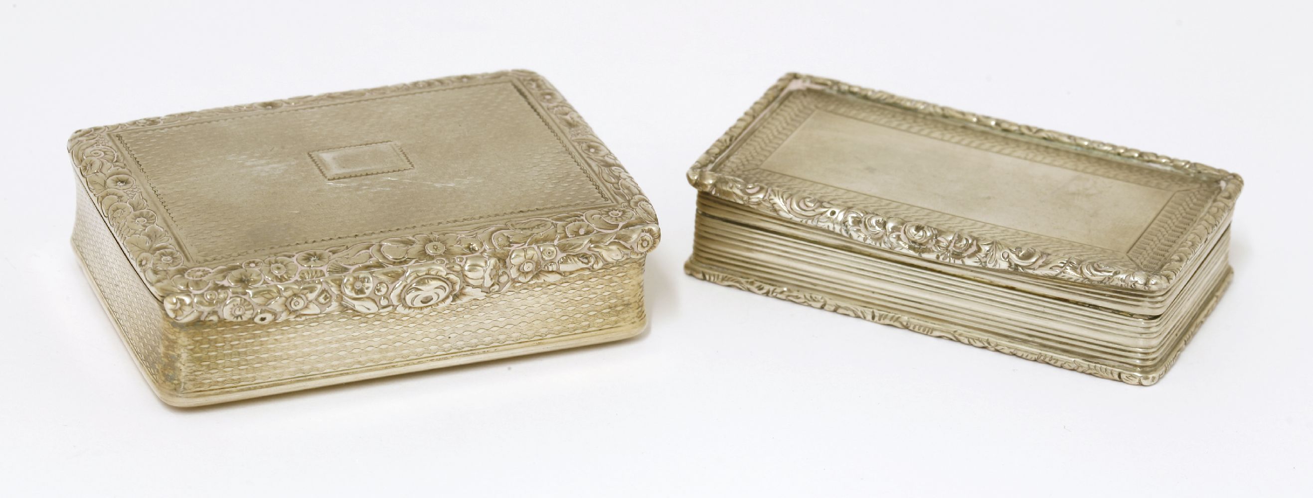 A George IV silver snuff boxT Phipps and I Phipps, London 1820,of rectangular form with concave