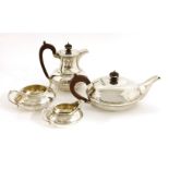 A silver four-piece tea set,maker's marks 'R & P', London, 1934,teapot 11.5cm high (4)