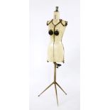 An Italian patent adjustable dressmaker's dummy,mid 20th century, on a tripod base