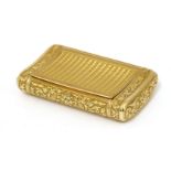 An early 19th century French First Empire gold snuff box,maker's mark 'LT', in a lozenge, between