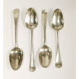Four old English tablespoons,various makers and dates,21cm (4)
