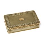 A George IV silver and gold-edged snuff box,William Ellerby, London 1823,of rectangular form with