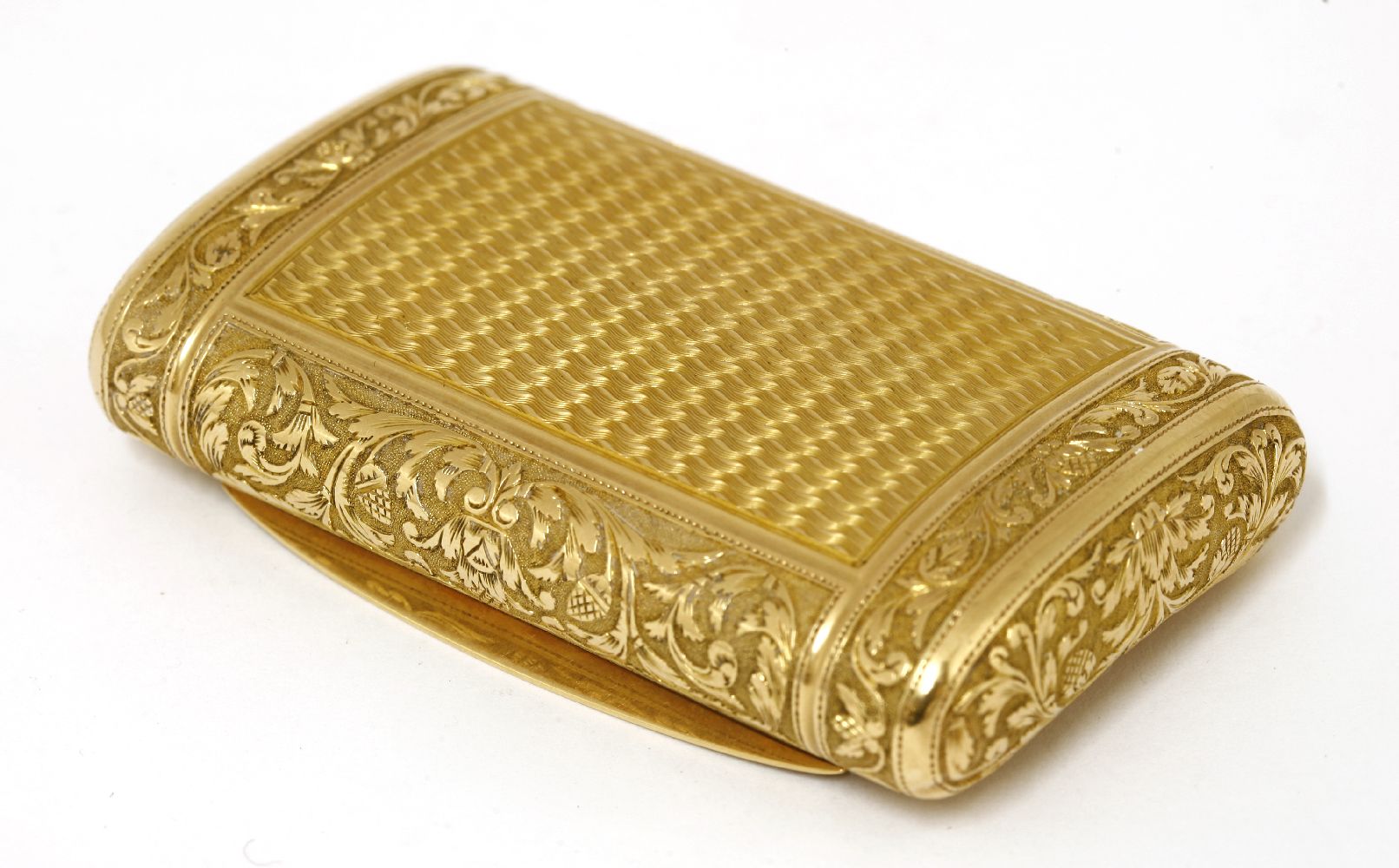 An early 19th century French First Empire gold snuff box,maker's mark 'LT', in a lozenge, between - Bild 2 aus 4