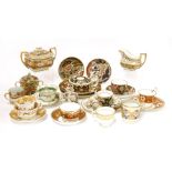 A collection of English porcelain,early 19th century, including:two Spode teacups and saucers,