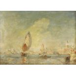 Circle of Felix Ziem (French, 1821-1911)SAILING BOATS IN THE VENETIAN LAGOONOil on canvas30 x 40cm