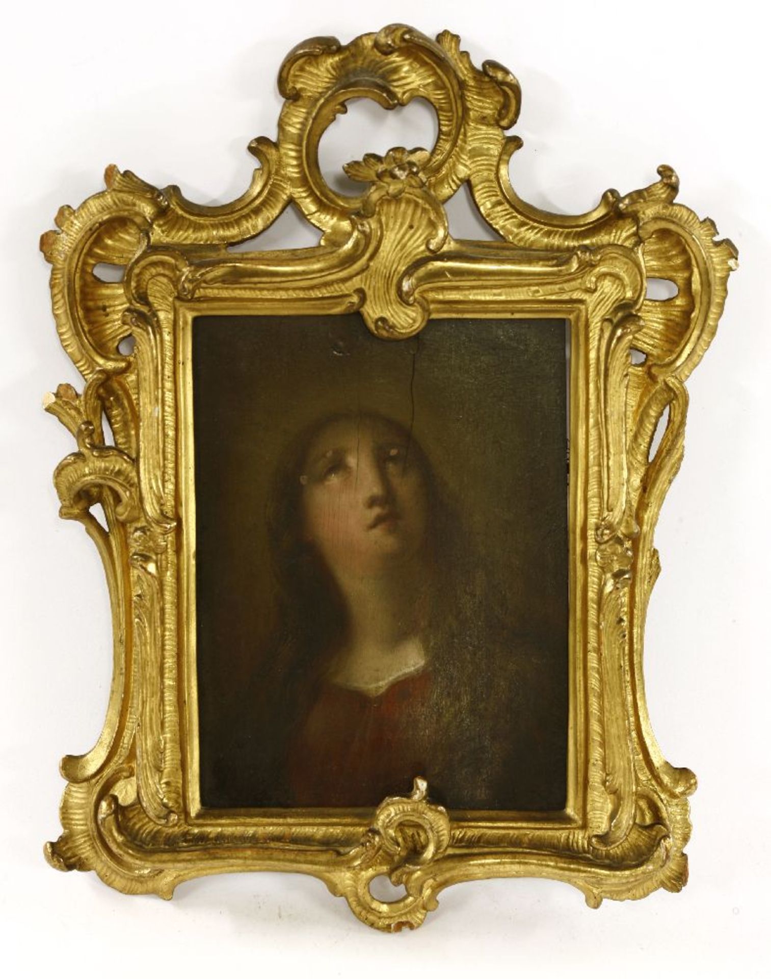 Manner of Guido ReniA FEMALE SAINTOil on panel15 x 11cm, in a carved giltwood rococo frame