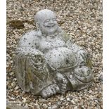 A granite Buddha,44cm high