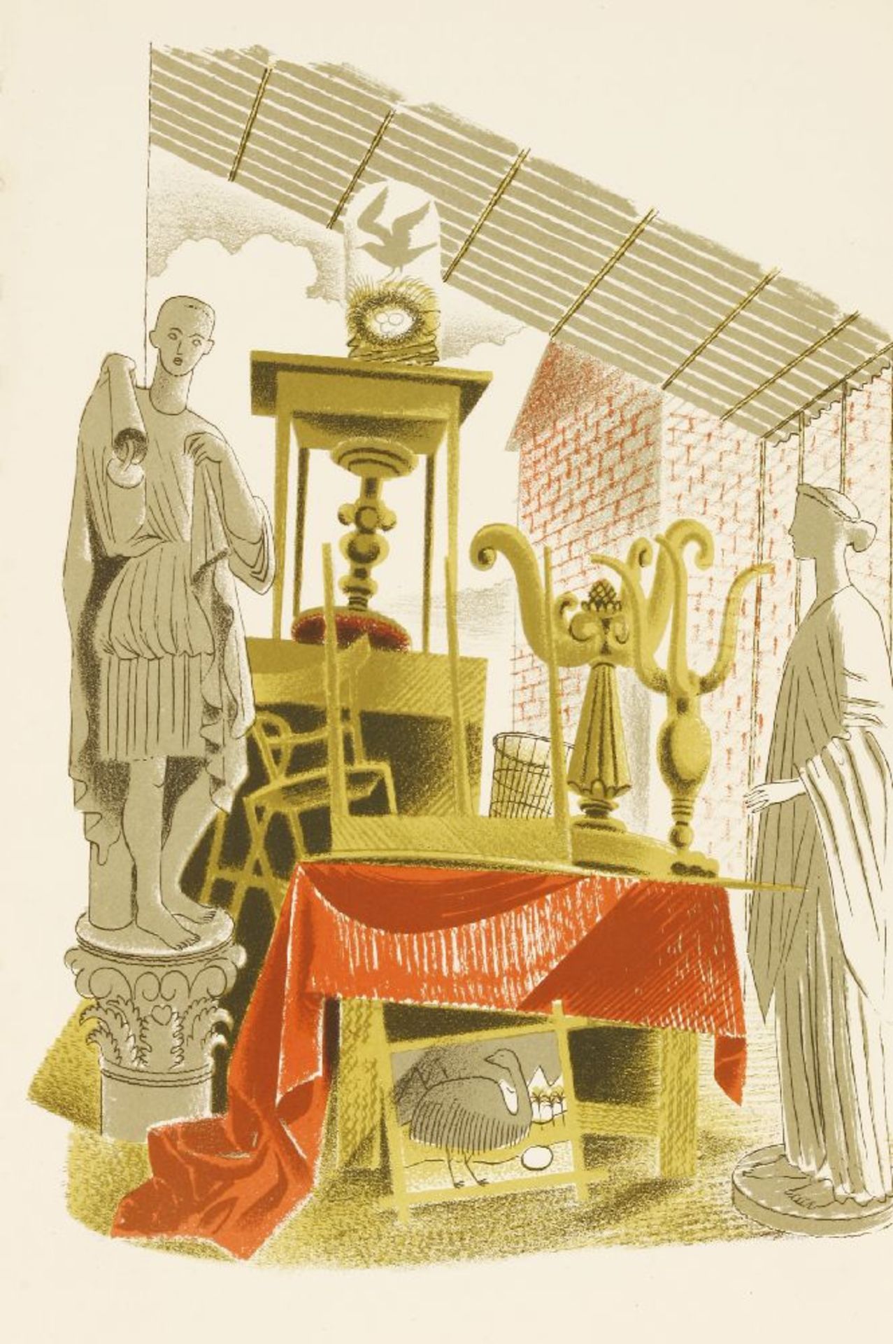 Eric Ravilious (1903-1942)'SECOND-HAND FURNITURE AND EFFECTS'Lithograph, from 'High Street', c.