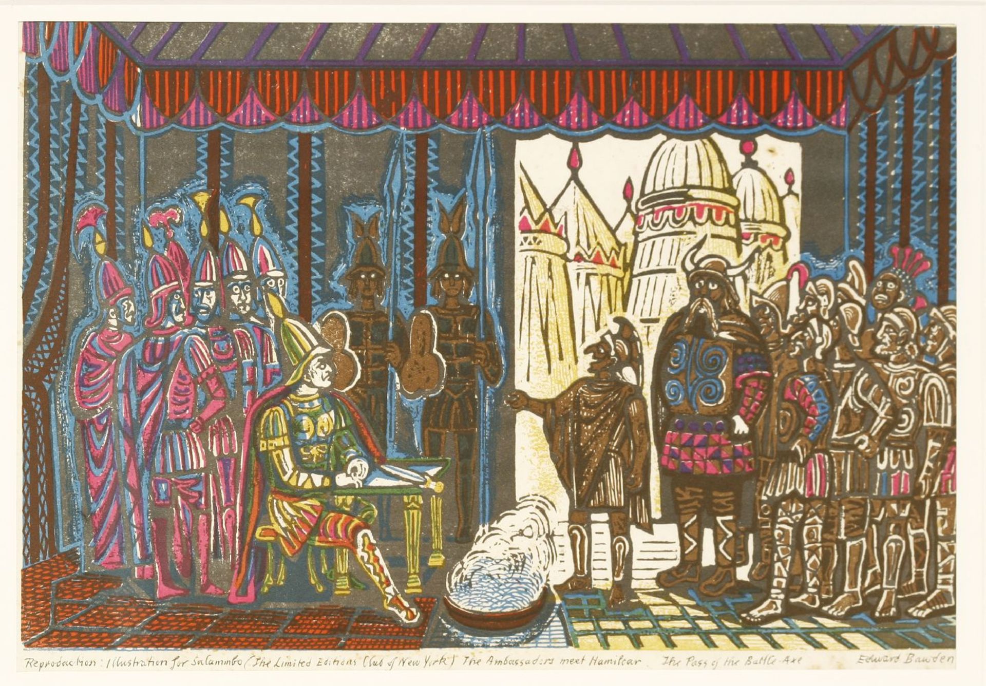 *Edward Bawden RA (1903-1989)'THE AMBASSADORS MEET HAMILCAR: THE PASS OF THE BATTLE-AXE' - AN