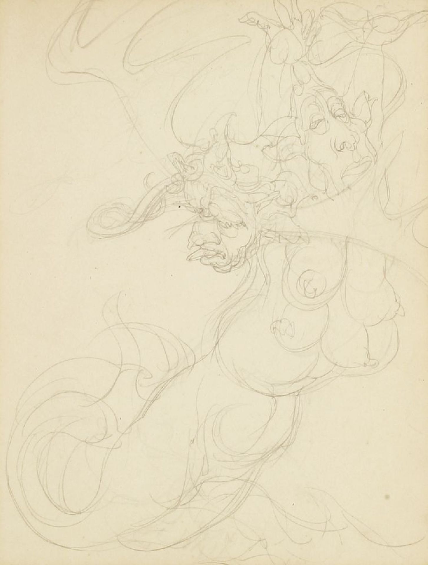 *Austin Osman Spare (1886-1956)'AUTOMATIC DRAWING', from a sketchbook, 1927Pencil25 x 19cm*Artist'