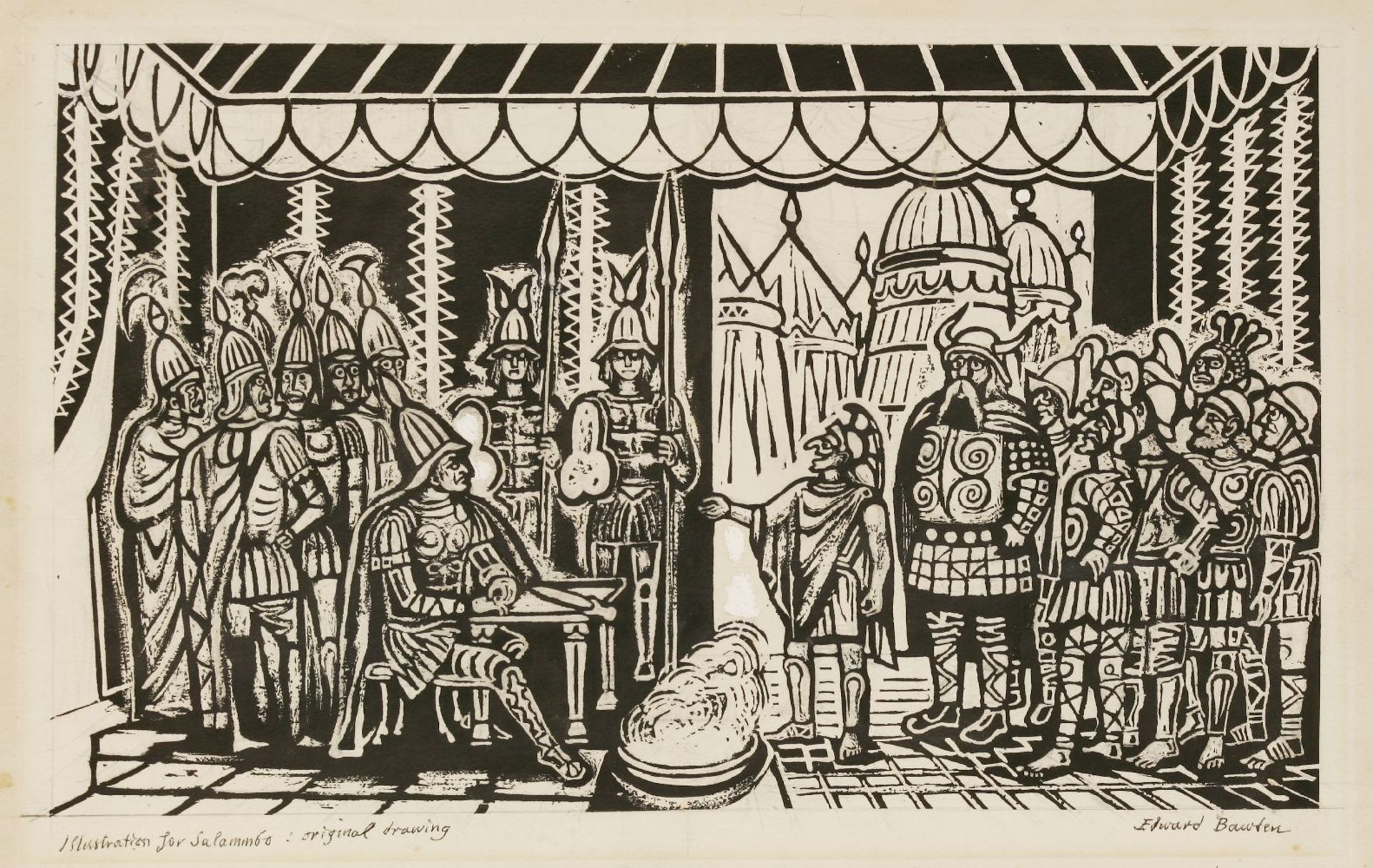 *Edward Bawden RA (1903-1989)'THE AMBASSADORS MEET HAMILCAR: THE PASS OF THE BATTLE-AXE' - AN - Image 5 of 6