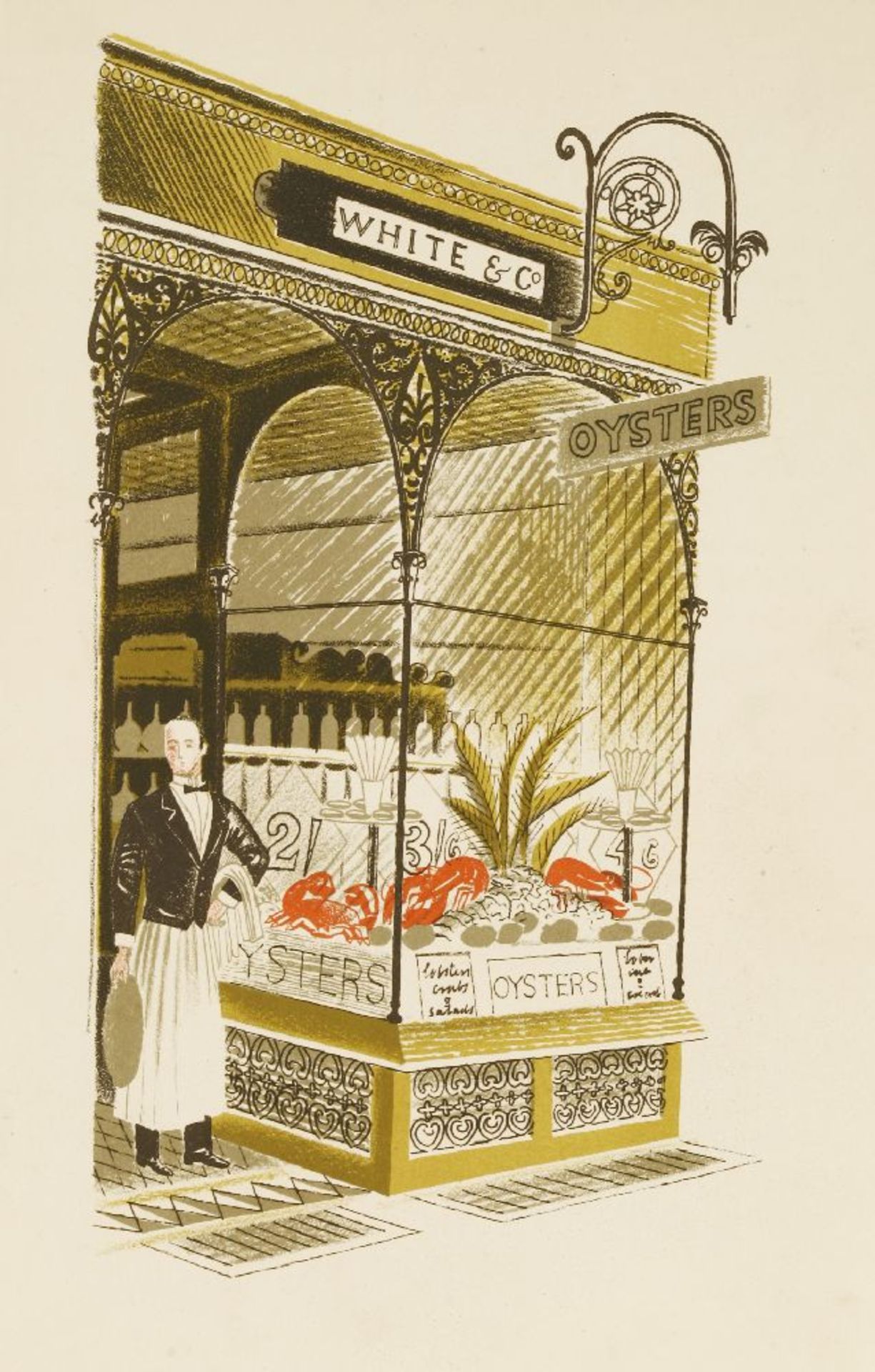 Eric Ravilious (1903-1942)'OYSTERS'Lithograph, from 'High Street', c.193823 x 15cm, unframed