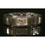 A ladies' stainless steel Hermes Tandem Quartz bracelet watch,model no. TA1.210. Rectangular