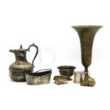 A collection of mixed silver, and plated wares (quantity), and mixed glassware