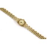 A ladies 9ct gold Gradus mechanical bracelet watch, with brick link bracelet, 14.69g