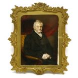 A mid 19th century, PORTRAIT OF A GENTLEMAN oil on ivoryin a gilt metal frame20cm x 14cm