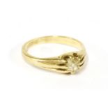 A gold single stone old European cut diamond ring, (tested as approximately 18ct gold) c.19002.88g