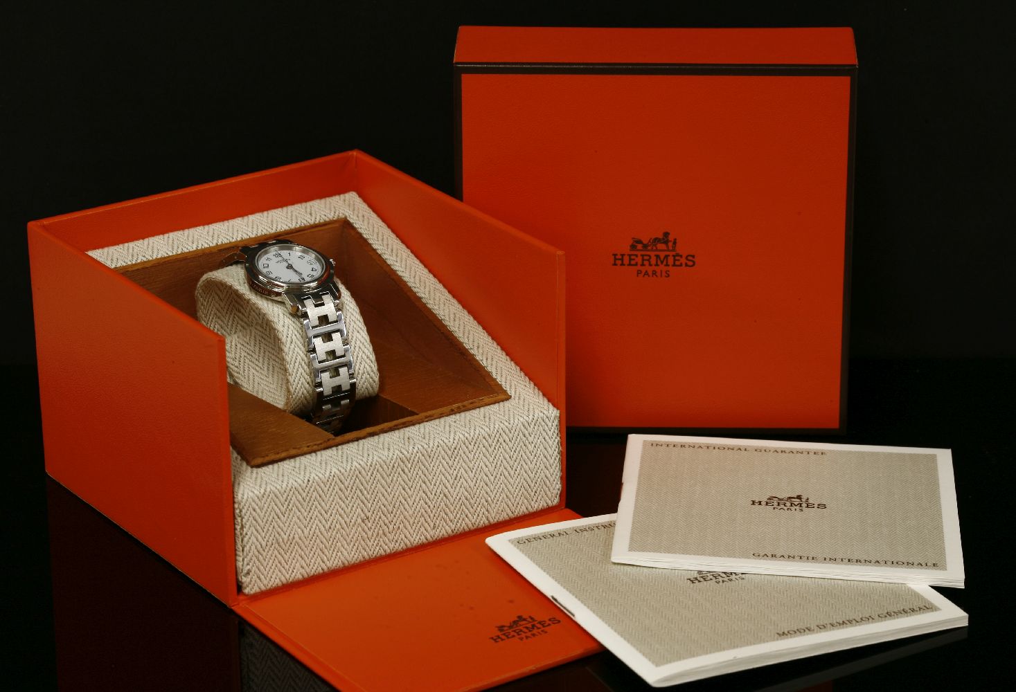 A ladies' stainless steel Hermès Clipper Quartz Diver bracelet watch,model no CL4.210, with a - Bild 2 aus 2