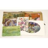 Joan Warburton (1920-1996)A PORTFOLIO OF WATERCOLOURS AND OILS ON PAPERcomprising, still lifes,