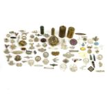 A collection of brooches and a patent wax vesta, to include a rolled gold memorial brooch with