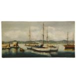 ...Anino (Continental school, 20th century)MOORED FISHING BOATS IN ST TROPEZSigned, inscribed and