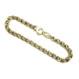 A two colour gold curb and bar link bracelet, marked 375, 11.77g