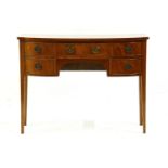 A Victorian mahogany dressing table, fitted with five drawers, 102cm wide, 49cm deep, 76cm high