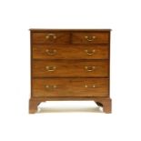 A George III mahogany chest, of two short and three long drawers, 91cm wide, 49cm deep, 94cm high