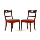 A pair of George III mahogany bar back single dining chairs
