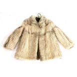 A Saga cream mink panelled jacket, with black guard-hairs, with Saga mink label, size