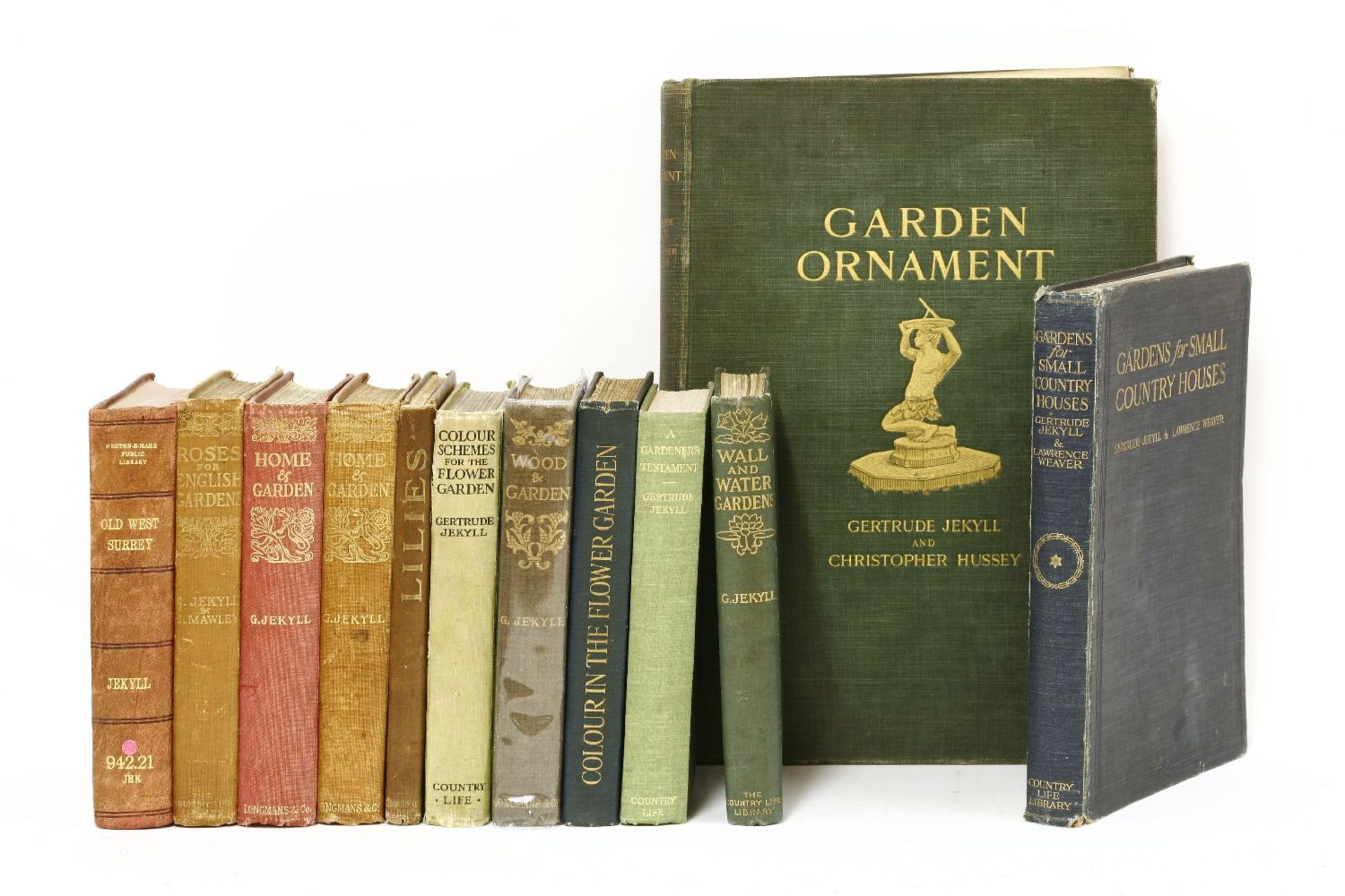 JEKYLL, Gertrude: 12 works, the following 8 are all first editions: Wood and Garden, 1899; Gardens