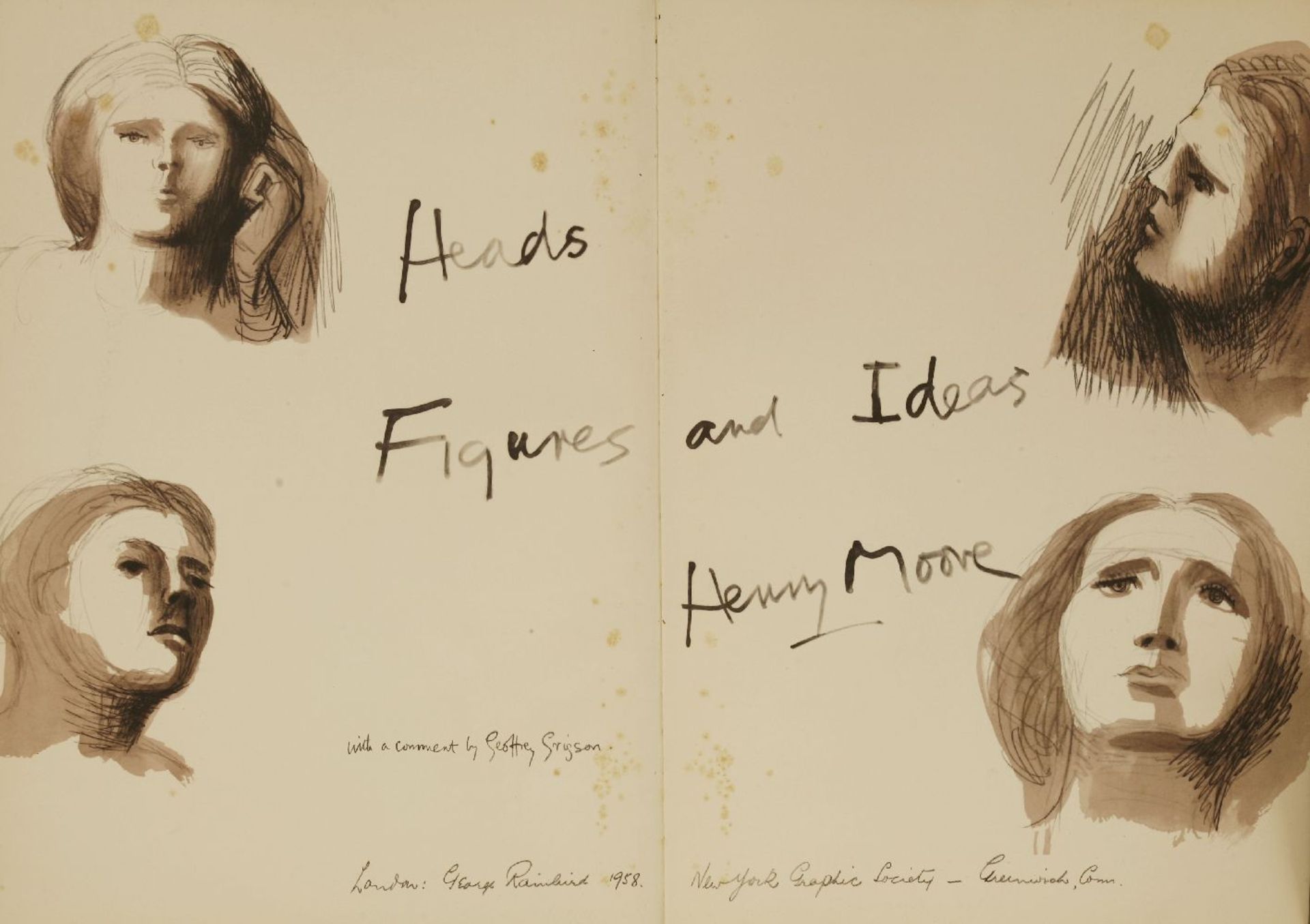 (Signed Copy)- MOORE, HENRY: Heads Figures and Ideas. Comments by Geoffrey Grigson. London, George - Image 4 of 6