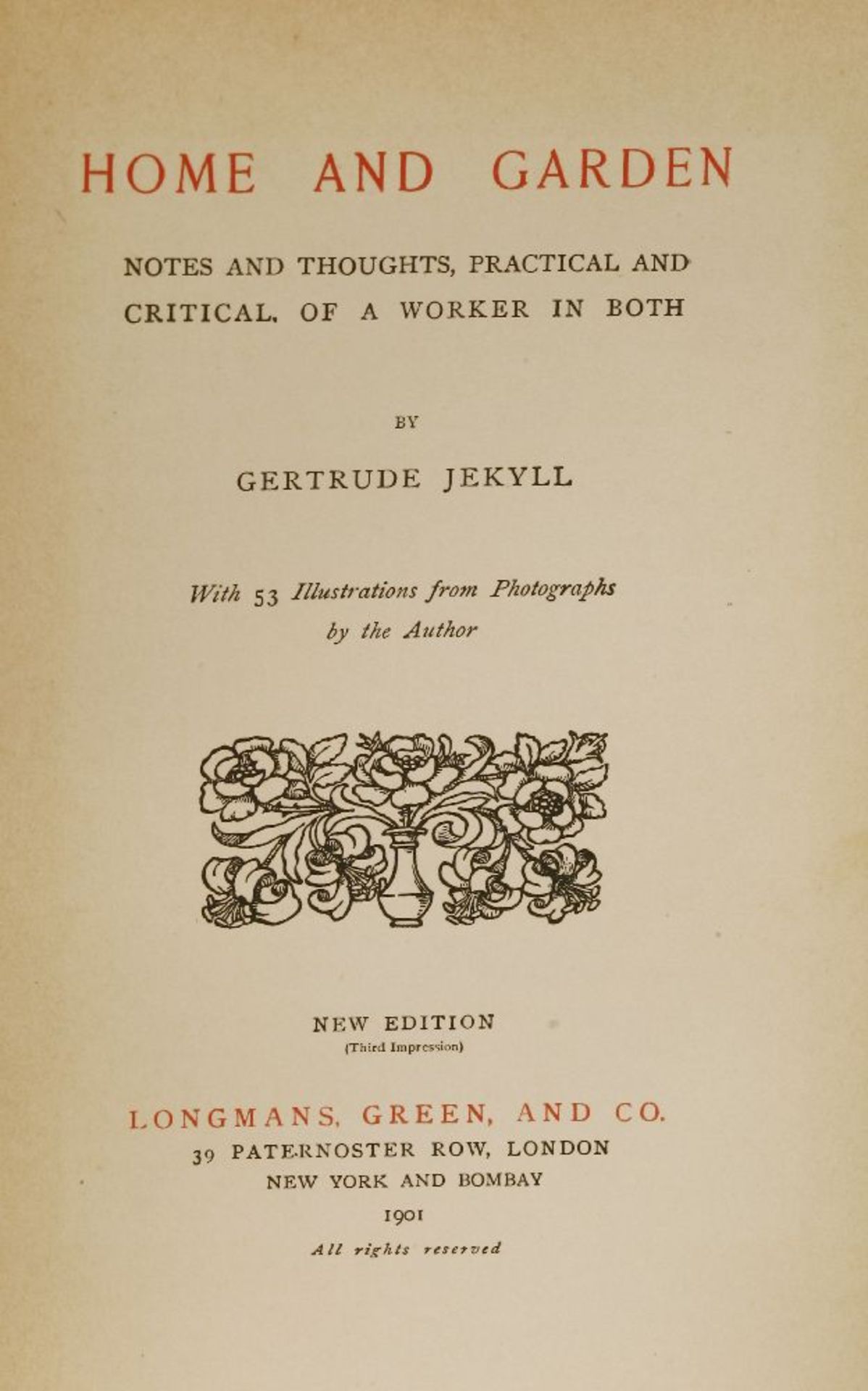 JEKYLL, Gertrude: 12 works, the following 8 are all first editions: Wood and Garden, 1899; Gardens - Image 5 of 5