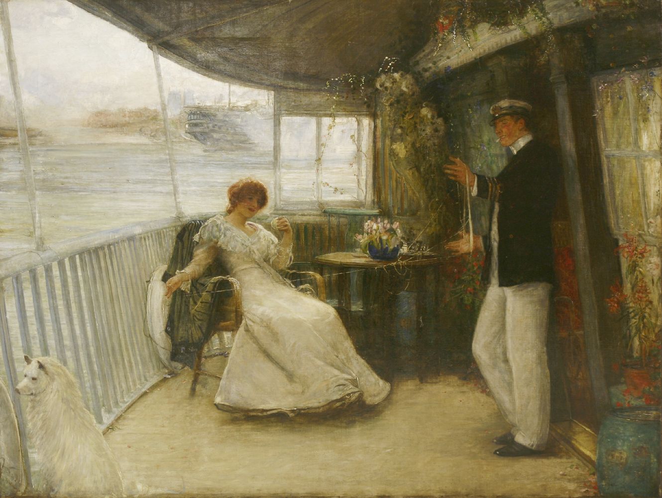 William Bruce Ellis Ranken (1881-1941)'ON THE BOW OF THE GIN PALACE'Signed and dated '99 l.l., oil