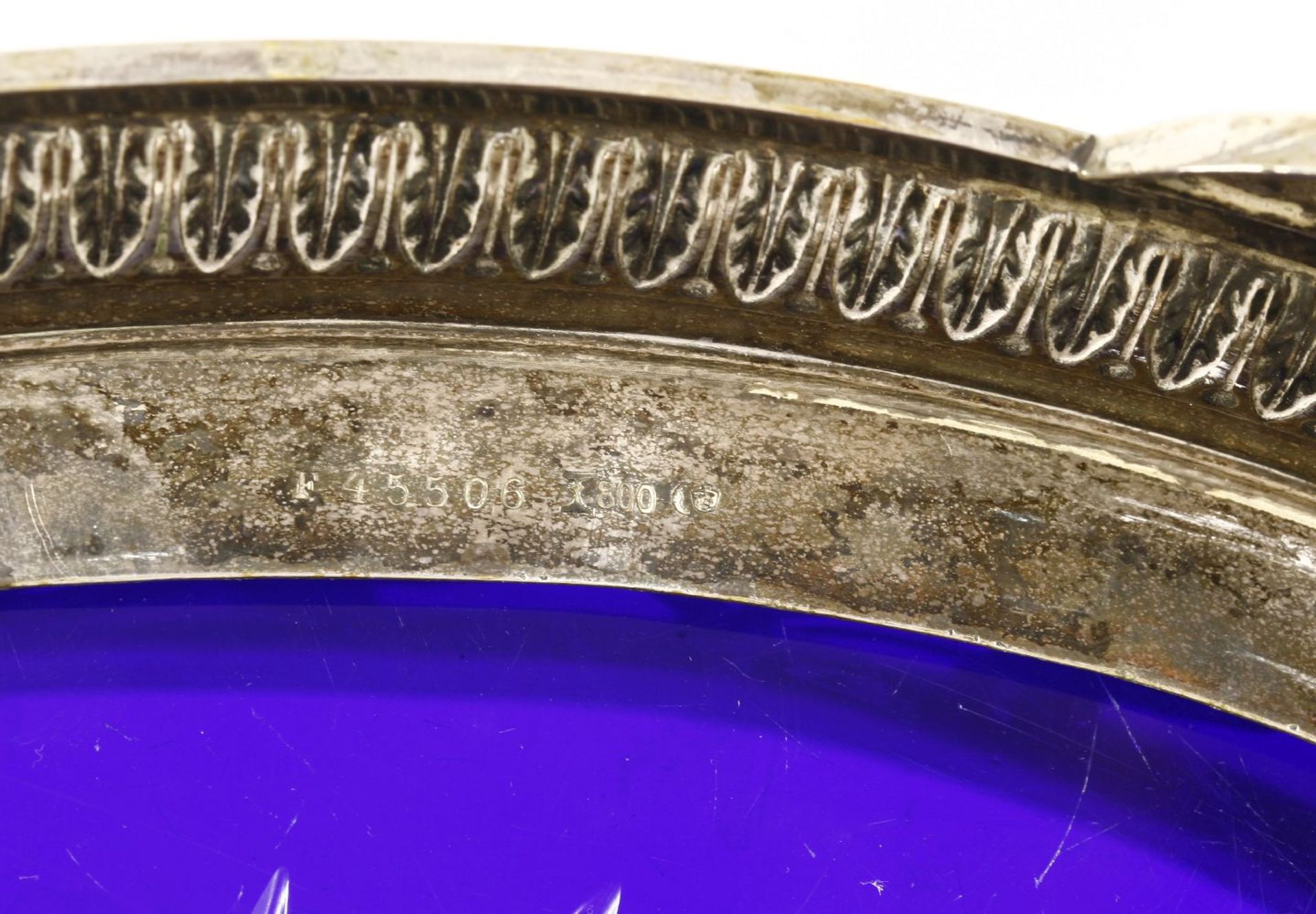 A German silver twin-handled centrepiece,early 20th century, of oval form with a beaded border - Image 3 of 3