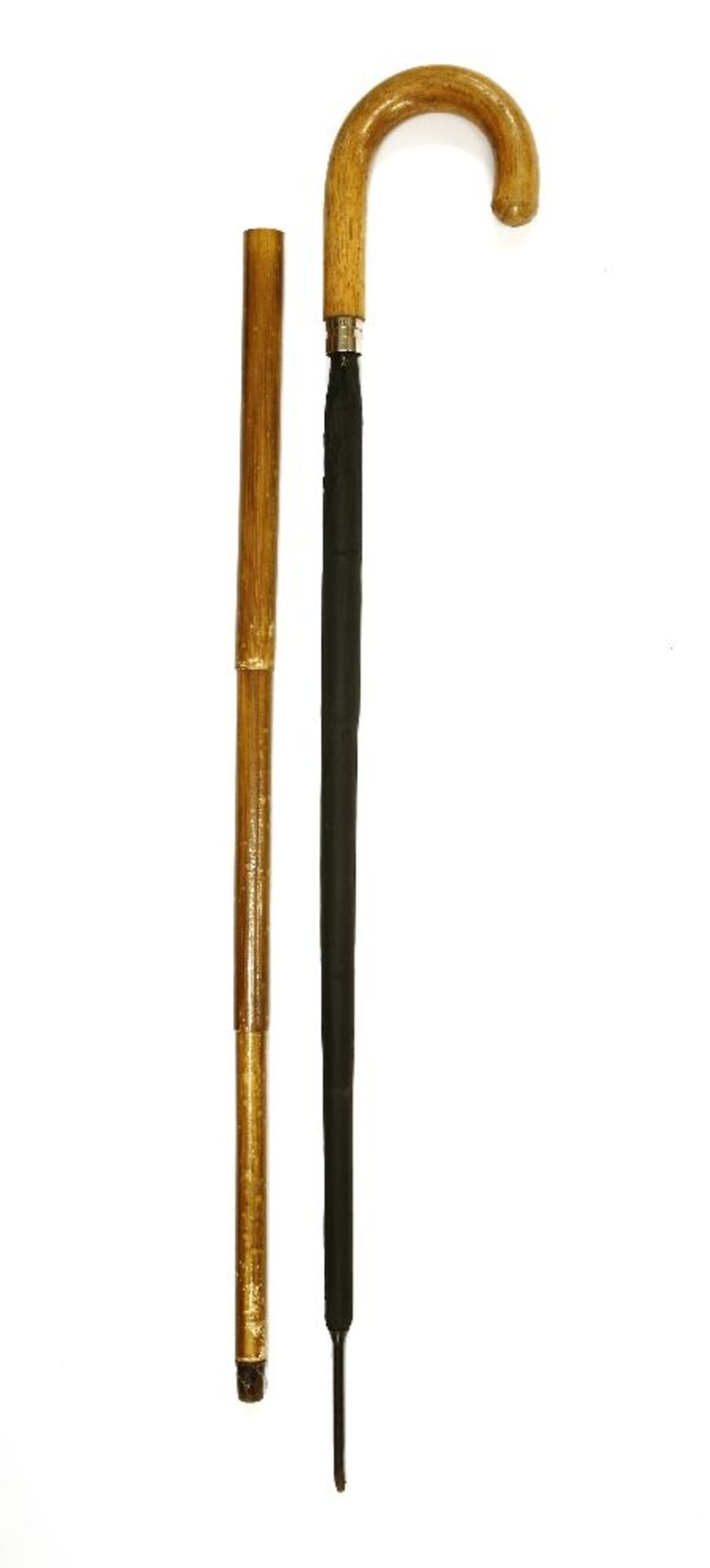 A stout traditional walking stick,c.1900, containing a rolled umbrella,89cm long - Bild 2 aus 5