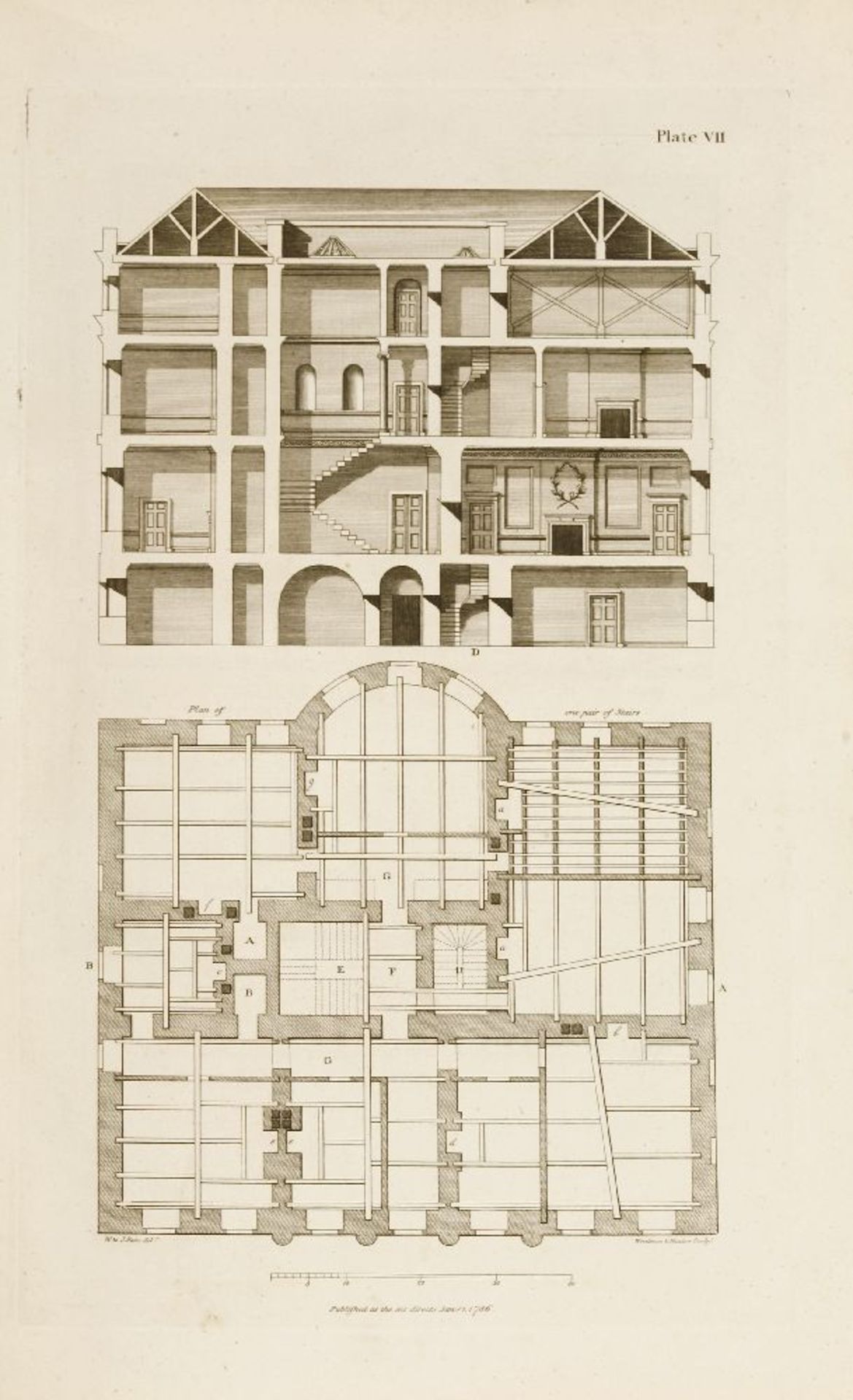 Pain, William & James: Pain's British Palladio; or, the builder’s general assistant, with 42 Folio - Image 3 of 3