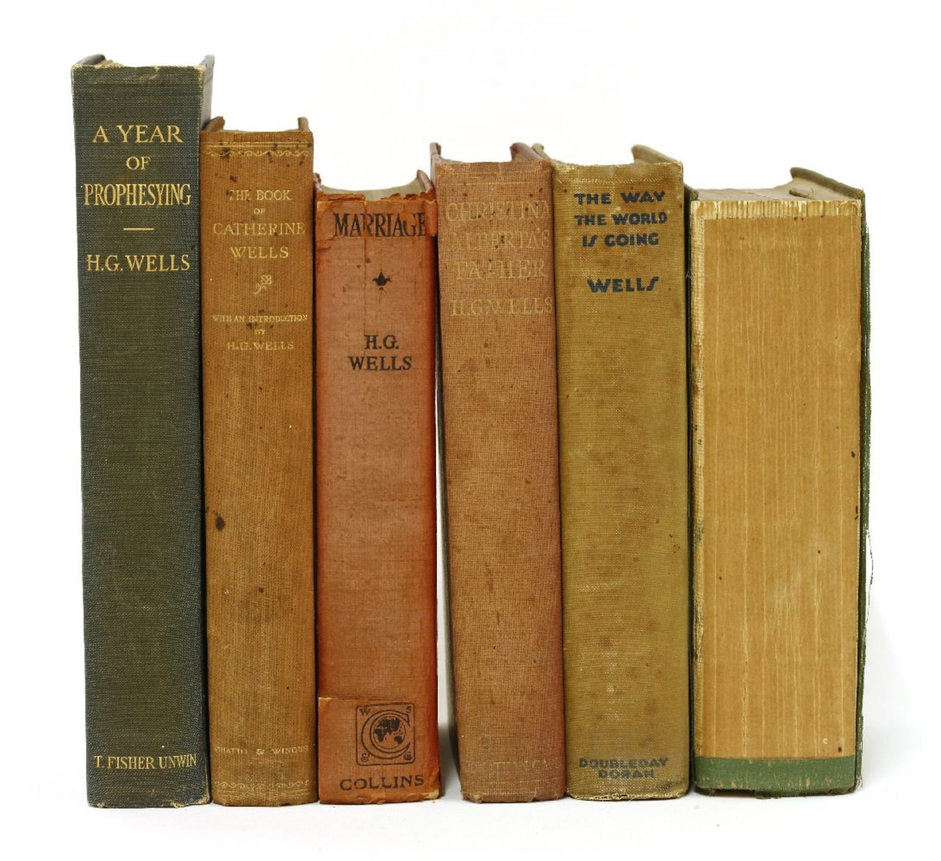NINE works by H. G. WELLS, All Inscribed And Signed to the same family: 1- Marriage. W. Collins