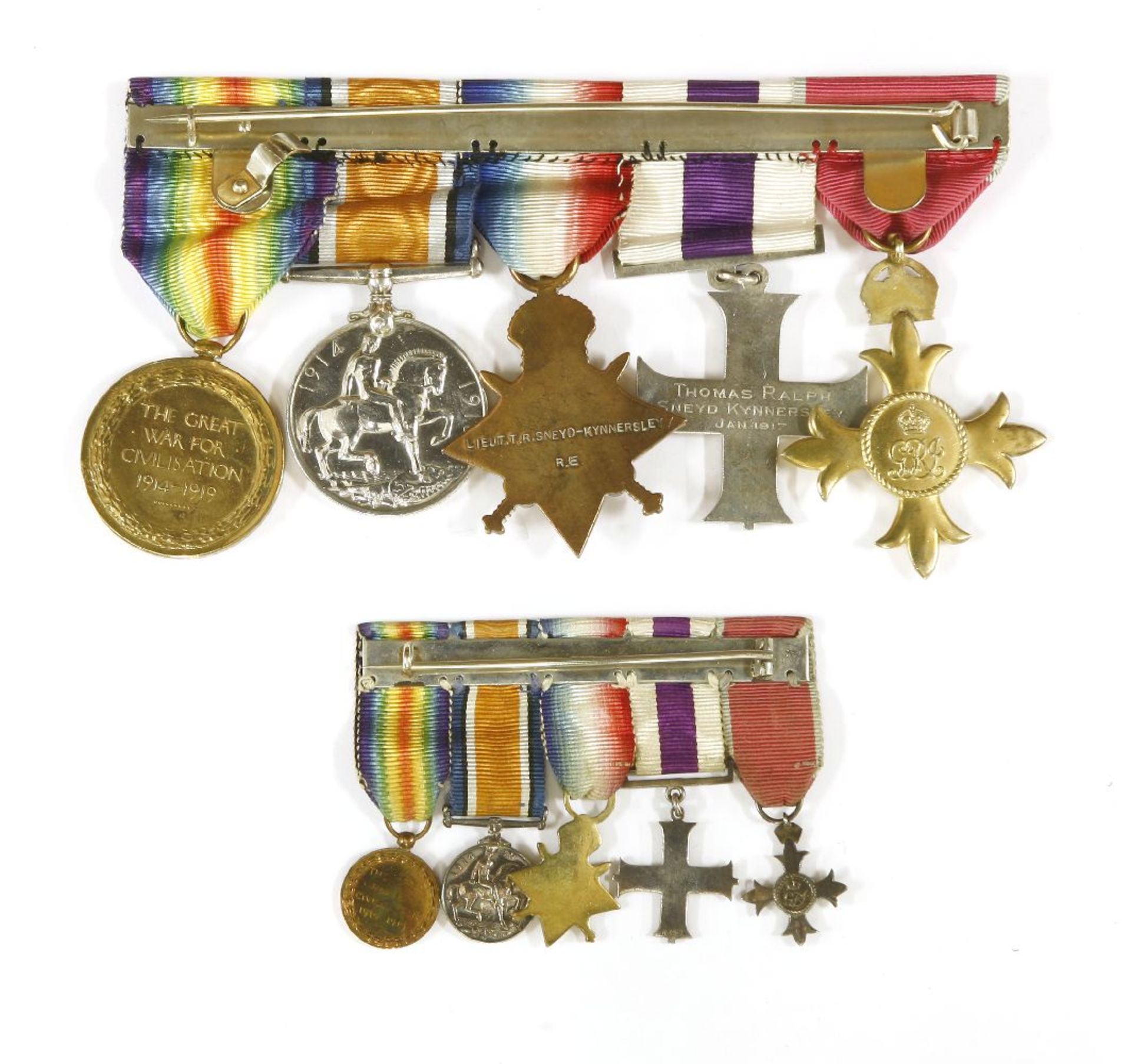 A military cross group of five medals,to Capt. Thomas Ralph Sneyd-Kynnersley, Royal Engineers, - Bild 2 aus 2