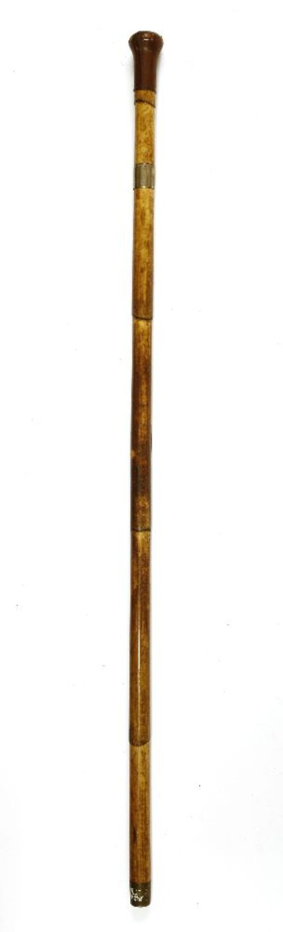 An oak 'barley corn' carved walking stick,with a bone hammer handle, a steel rapier concealed in the - Bild 3 aus 3