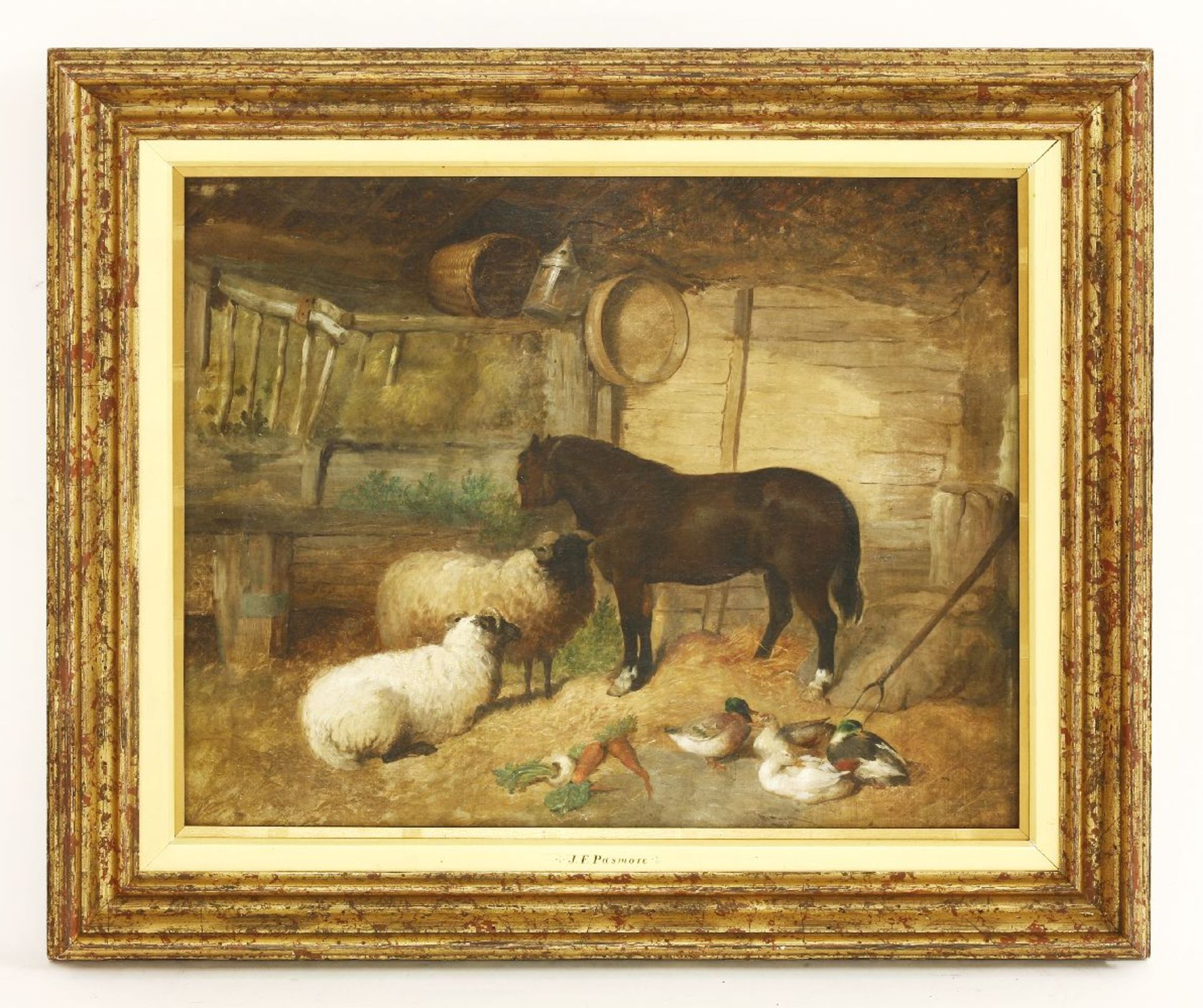 John Frederick Pasmore (1820-1881)FEEDING TIME AT THE STABLEOil on canvas43cm x 53cm - Image 2 of 3